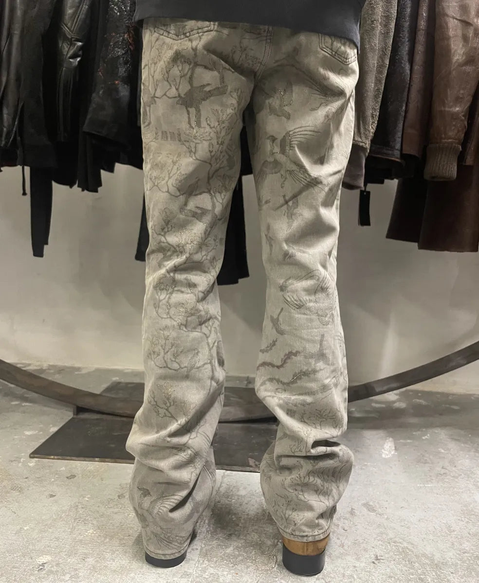 SS2007 Cavalli Nature Grey Eden Safari Denim Jeans (S/M) NcnlSgP 2