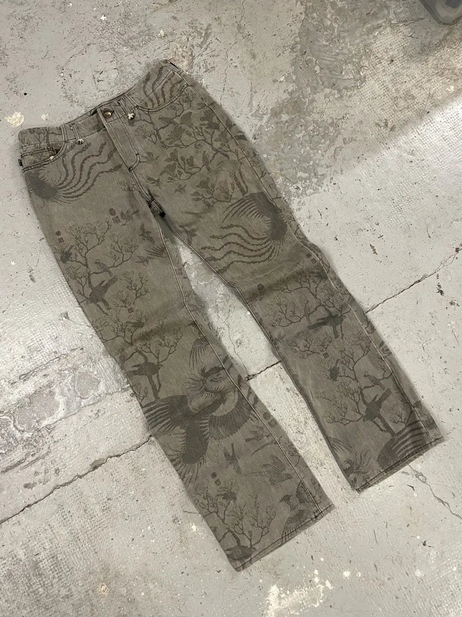 SS2007 Cavalli Nature Grey Eden Safari Denim Jeans (S/M) NcnlSgP 4