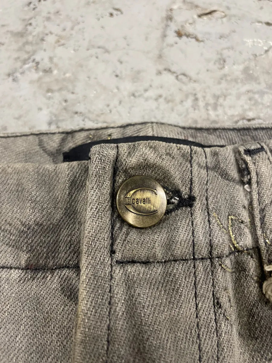 SS2007 Cavalli Nature Grey Eden Safari Denim Jeans (S/M) NcnlSgP 5