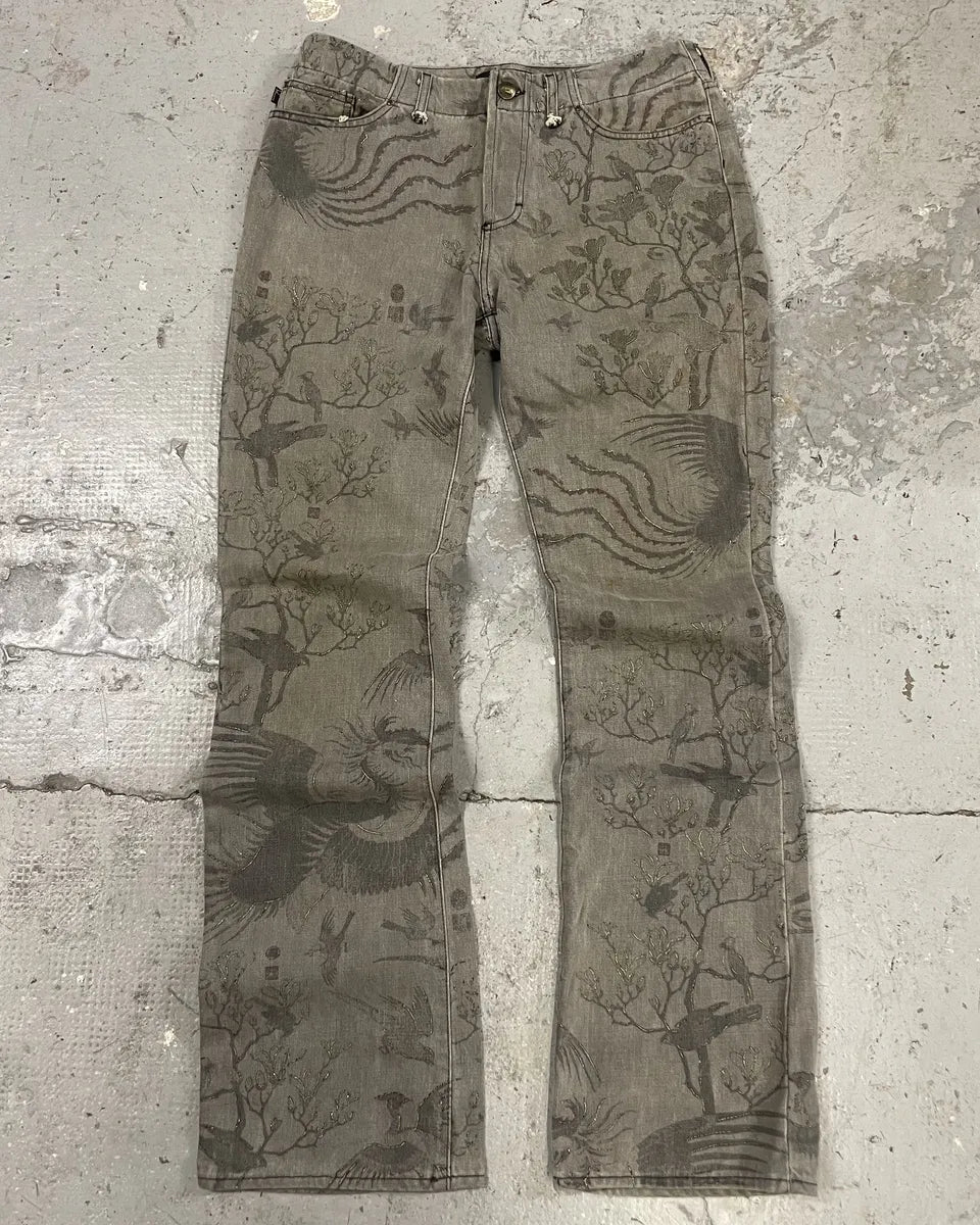 SS2007 Cavalli Nature Grey Eden Safari Denim Jeans (S/M) NcnlSgP 7