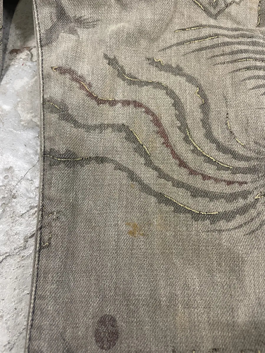 SS2007 Cavalli Nature Grey Eden Safari Denim Jeans (S/M) NcnlSgP 8