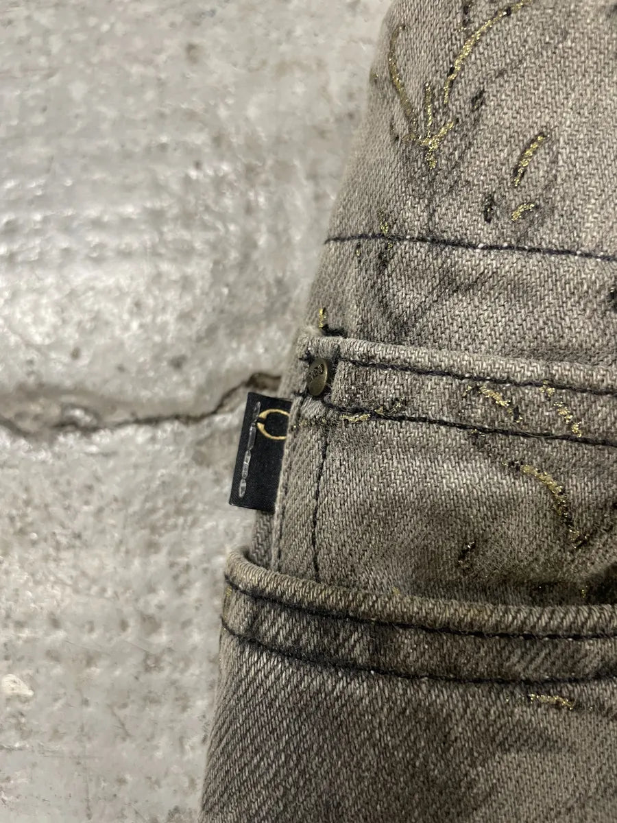 SS2007 Cavalli Nature Grey Eden Safari Denim Jeans (S/M) NcnlSgP 9