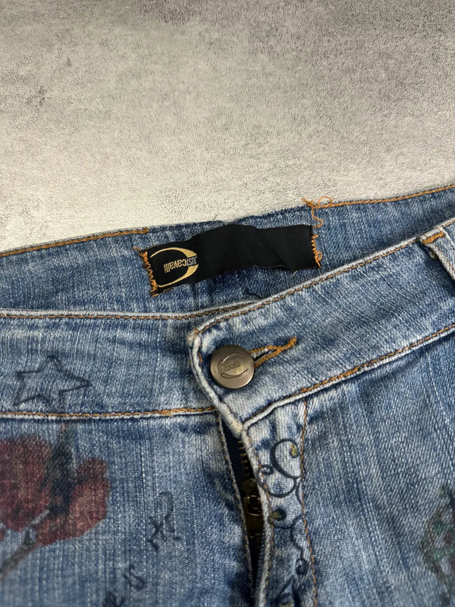 SS2007 Cavalli Painted Demoniac War Denim Pants cfxdNky 4
