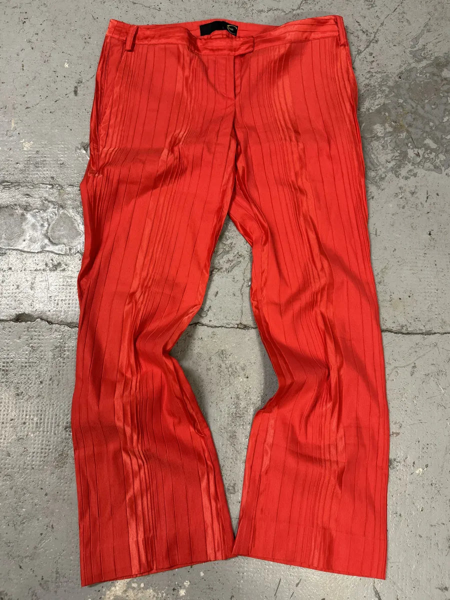 SS2007 Cavalli Red Pleats Pants hgKSkLq 0