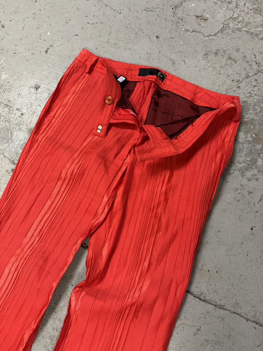 SS2007 Cavalli Red Pleats Pants hgKSkLq 10