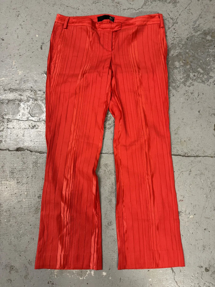 SS2007 Cavalli Red Pleats Pants hgKSkLq 6