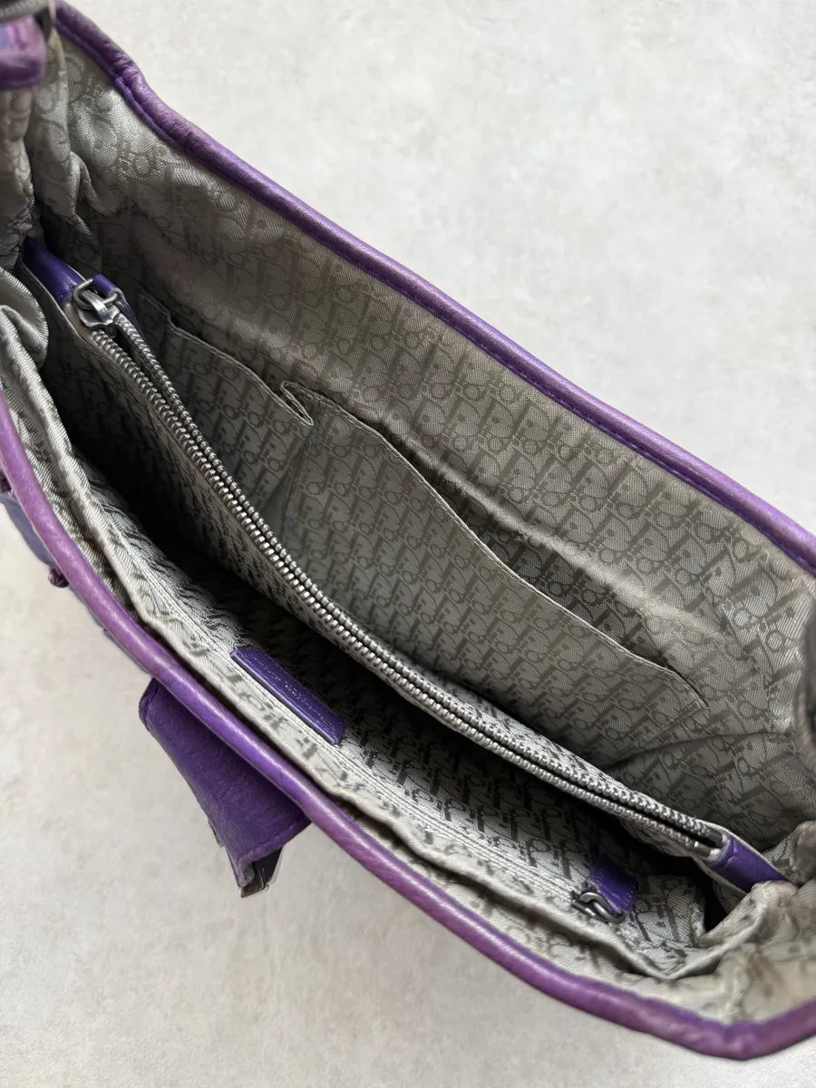 SS2007 Christian Dior Purple Leather Pleated Shoulder Bag EHgAbJG 10