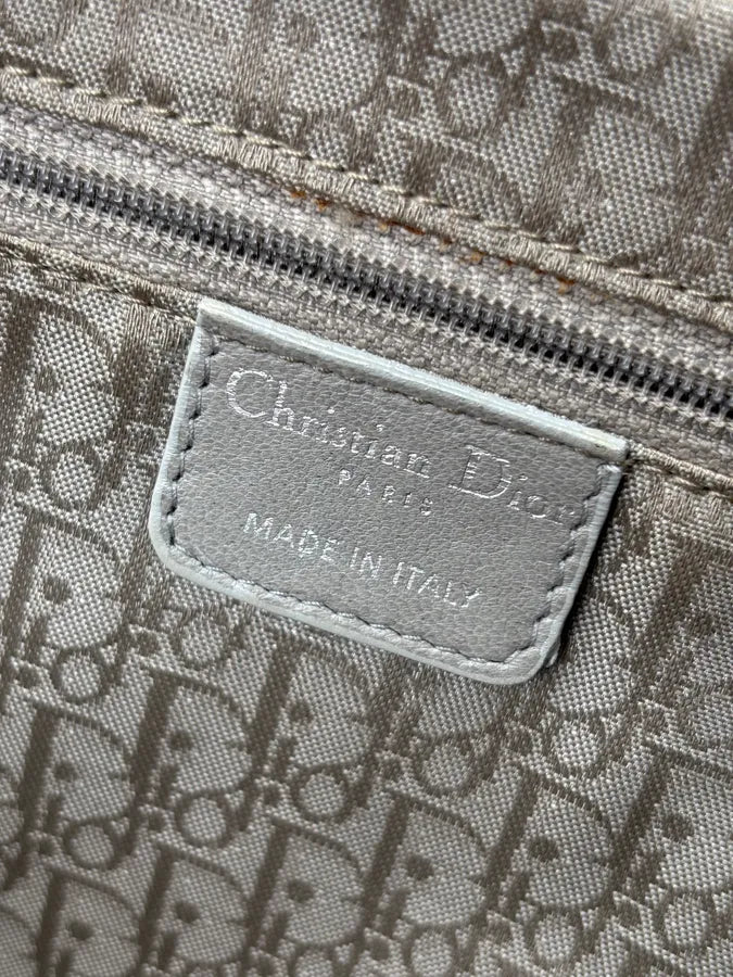 SS2007 Dior Pleated Nude Grey Leather Shoulder Bag qApemkX 18