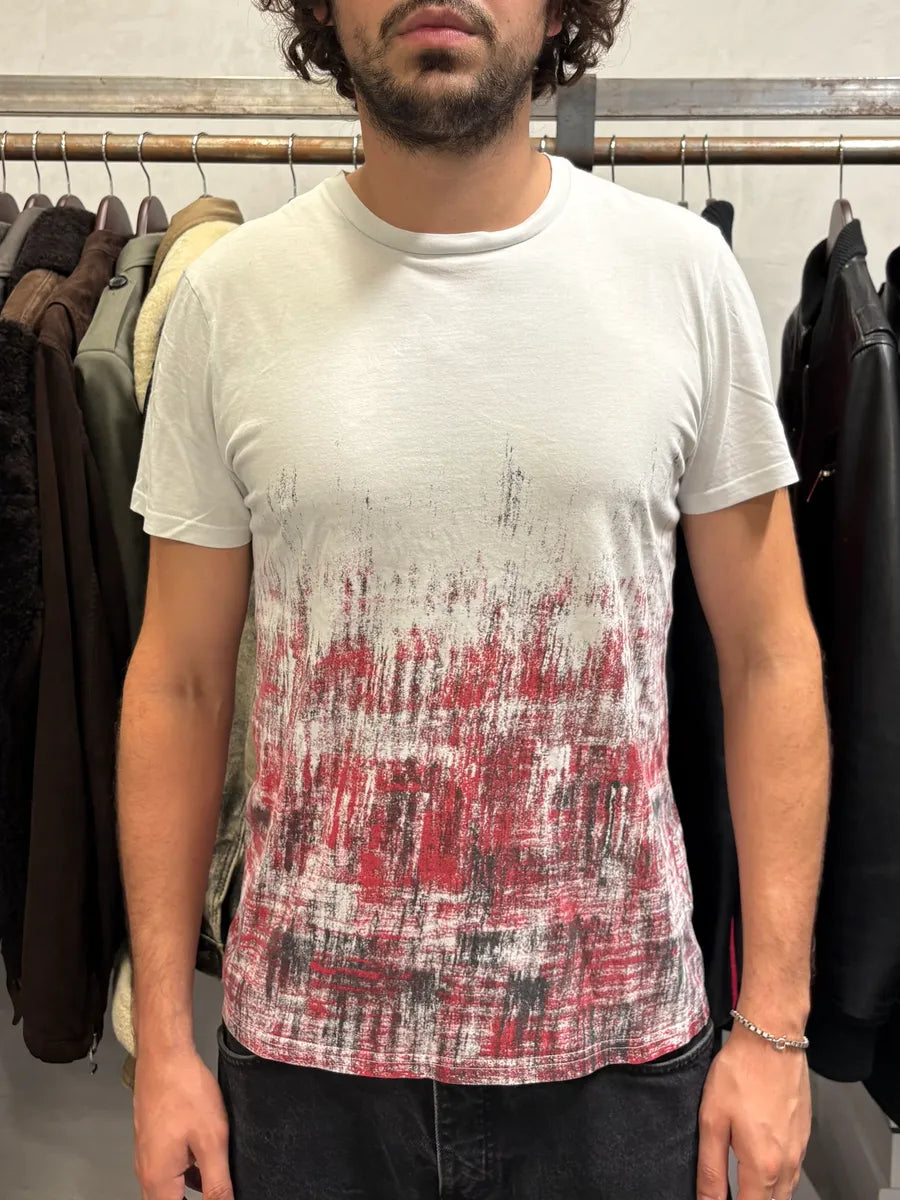 SS2007 Dior White Painted Effect Contemporary T-Shirt xeQCFxy 1