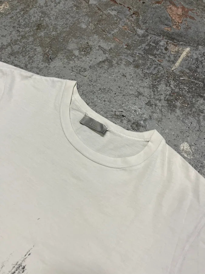 SS2007 Dior White Painted Effect Contemporary T-Shirt xeQCFxy 4