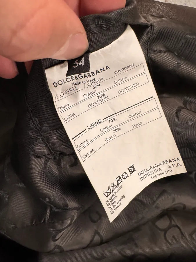SS2007 Dolce & Gabbana Premia Lines Grey & Brown  Leather Biker Jacket adnmVhH 9