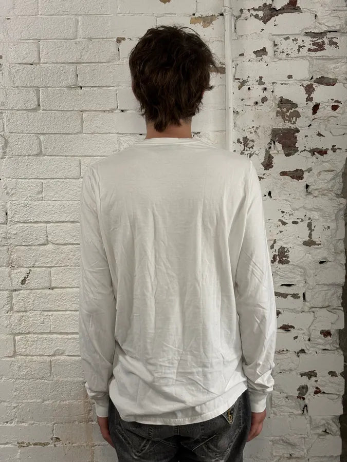 AW2007 Dsquared2 White Dobberman Dog Longsleeves T-Shirt sZdTEtm 3