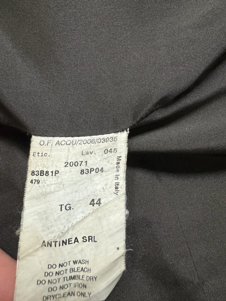 SS2007 Emporio Armani Asymmetrical Ostrich Embossed Leather Effect Camel Jacket (M/L) eJZiIni 9