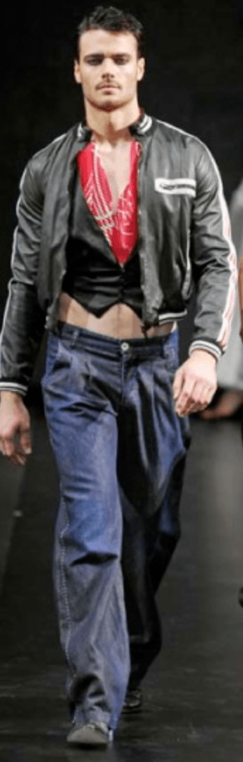 SS2007 Emporio Armani Black Multi Zips Racing Leather Jacket RCPmPOZ 1