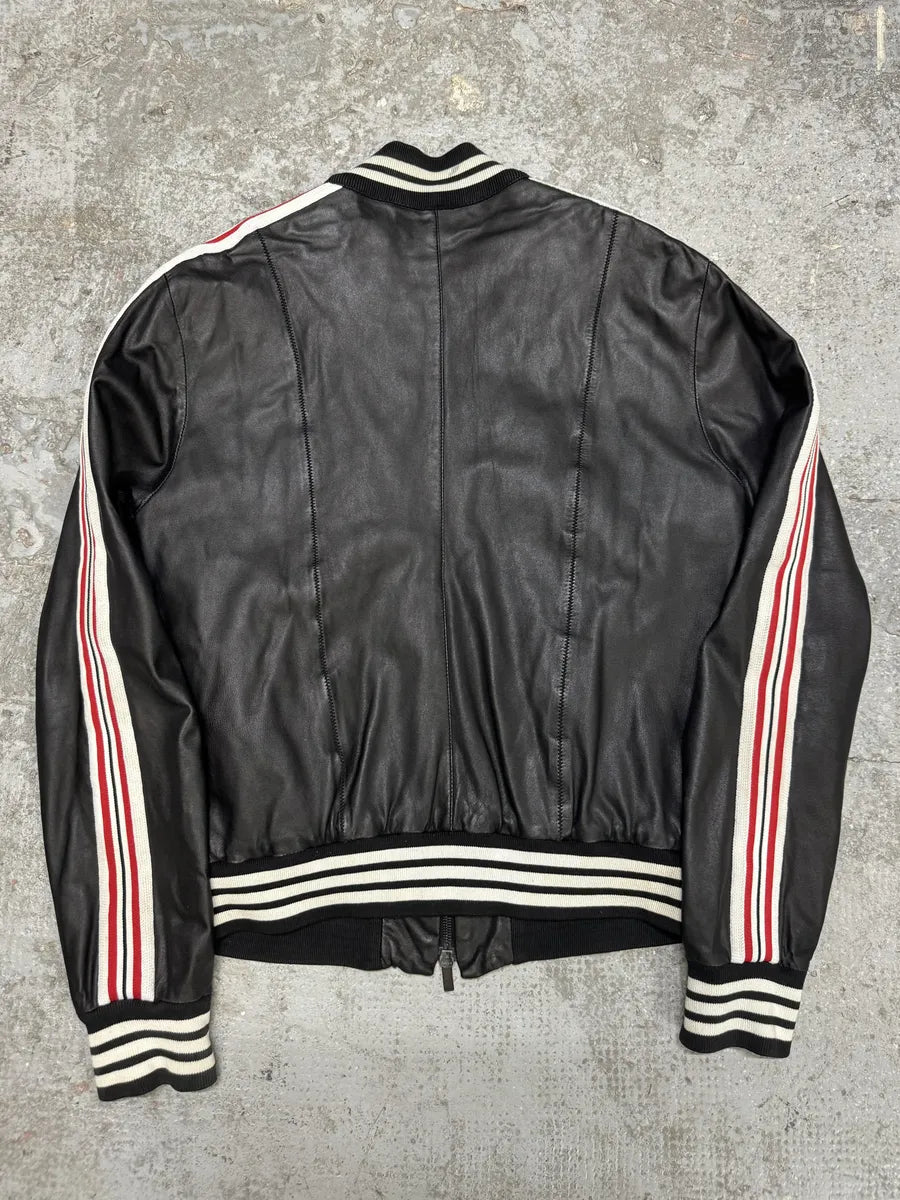 SS2007 Emporio Armani Black Multi Zips Racing Leather Jacket RCPmPOZ 2