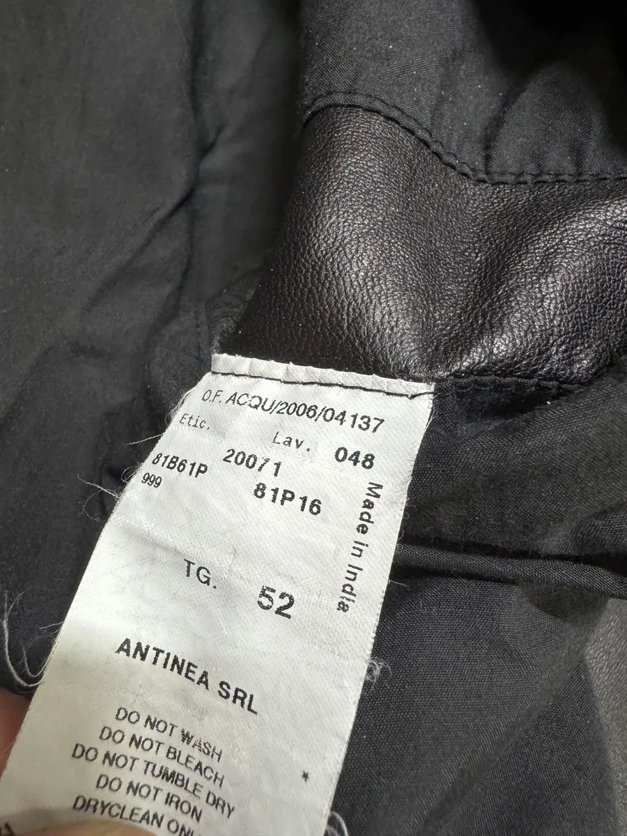 SS2007 Emporio Armani Black Multi Zips Racing Leather Jacket RCPmPOZ 6