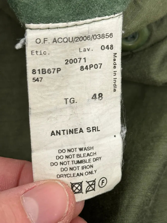 SS2007 Emporio Armani Green & Black Suede Leather Biker Jacket tRSIVTj 12