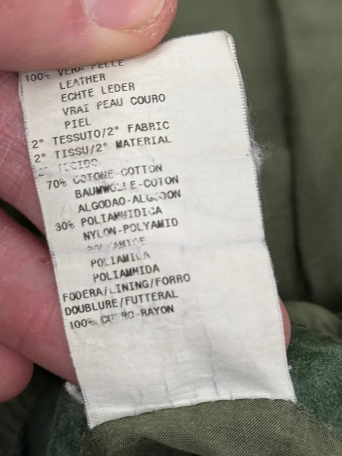 SS2007 Emporio Armani Green & Black Suede Leather Biker Jacket tRSIVTj 13