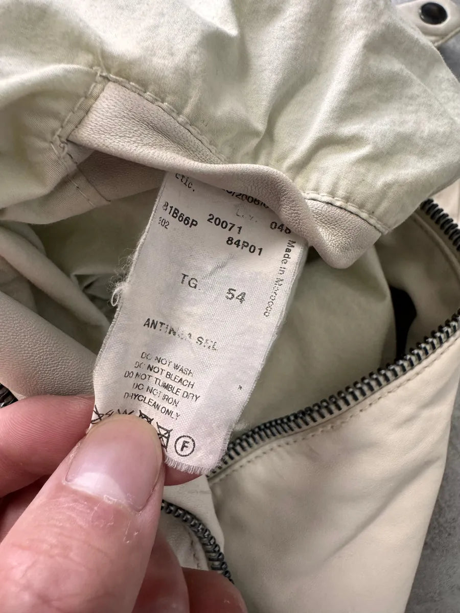 SS2007 Emporio Armani Snow White Leather Jacket jvVFbbz 7