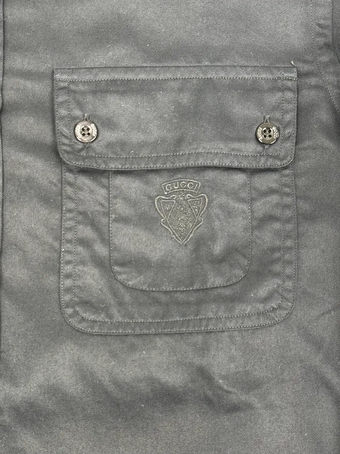 SS2007 Gucci Black Knight Embroidered Shirt by Frida Giannini WNOvTLU 7