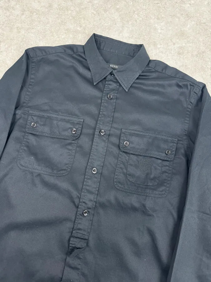 SS2007 Gucci Black Knight Embroidered Shirt by Frida Giannini WNOvTLU 4