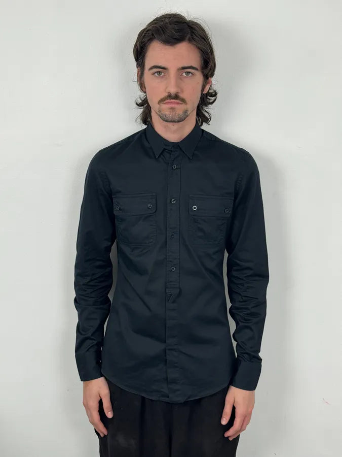 SS2007 Gucci Black Knight Embroidered Shirt by Frida Giannini WNOvTLU 1