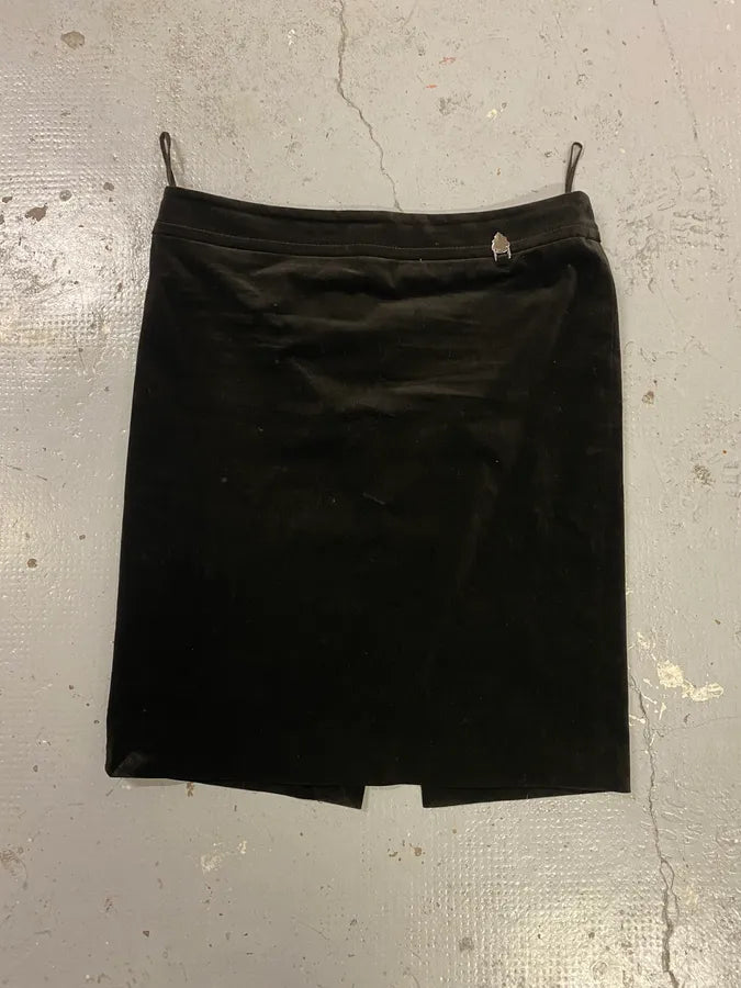 SS2007 Gucci Black Classy Velvet Skirt QiTCeWh 0