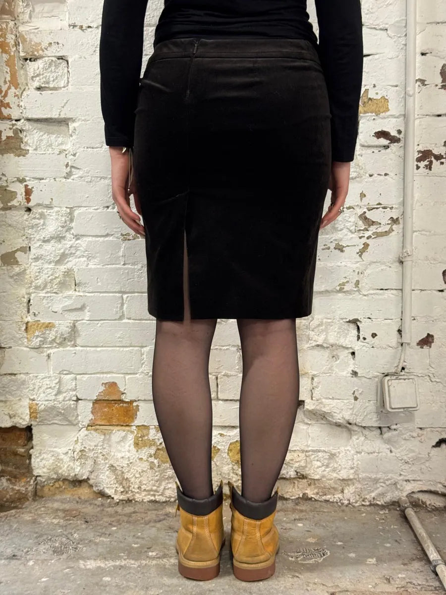 SS2007 Gucci Black Classy Velvet Skirt QiTCeWh 2