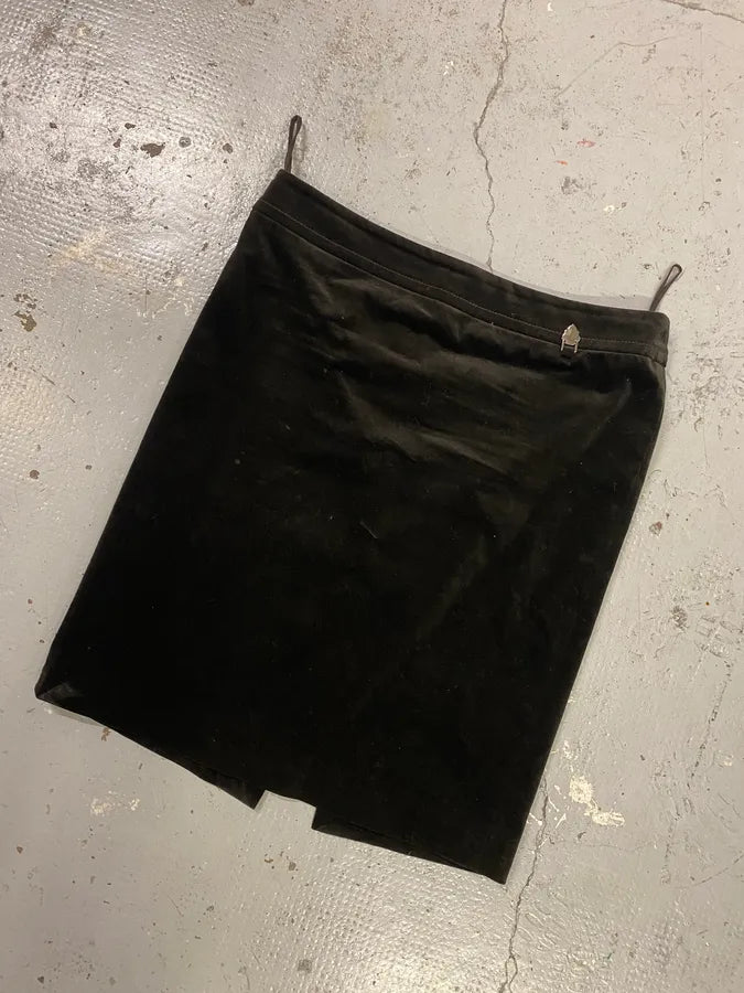 SS2007 Gucci Black Classy Velvet Skirt QiTCeWh 4