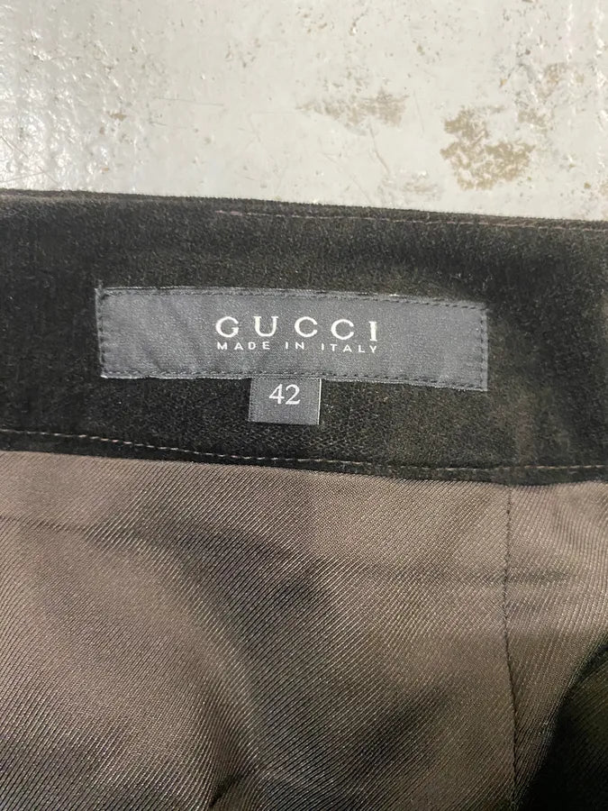 SS2007 Gucci Black Classy Velvet Skirt QiTCeWh 7