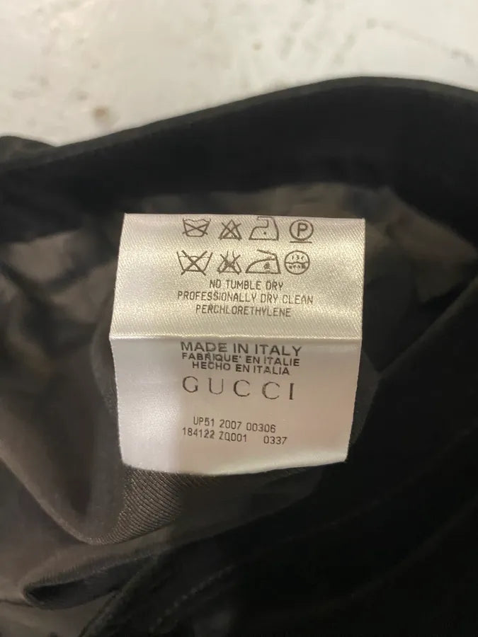 SS2007 Gucci Black Classy Velvet Skirt QiTCeWh 8