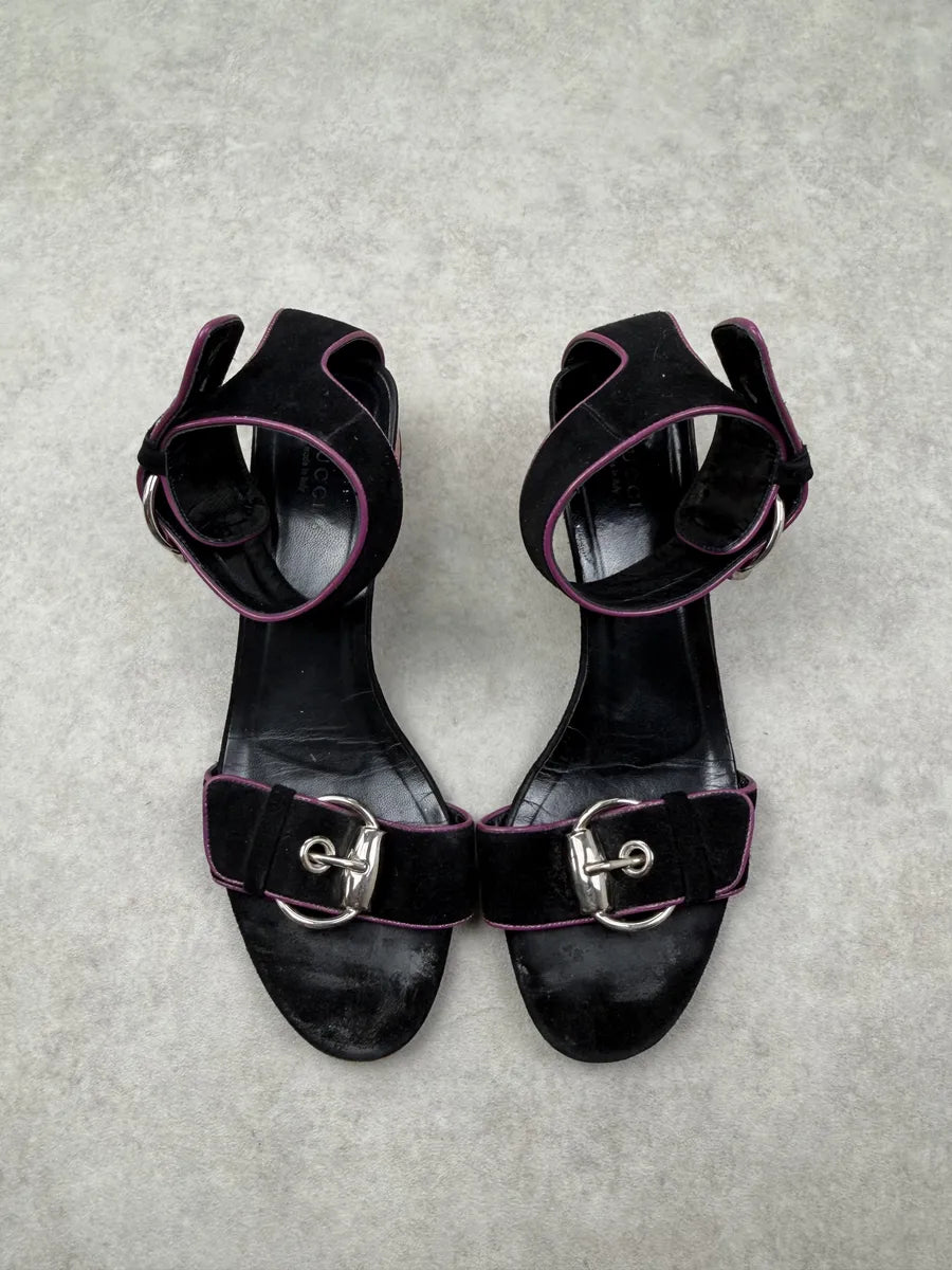 SS2007 Gucci Black Suede Buckle Sandals by Frida Giannini IPrMxXl 2