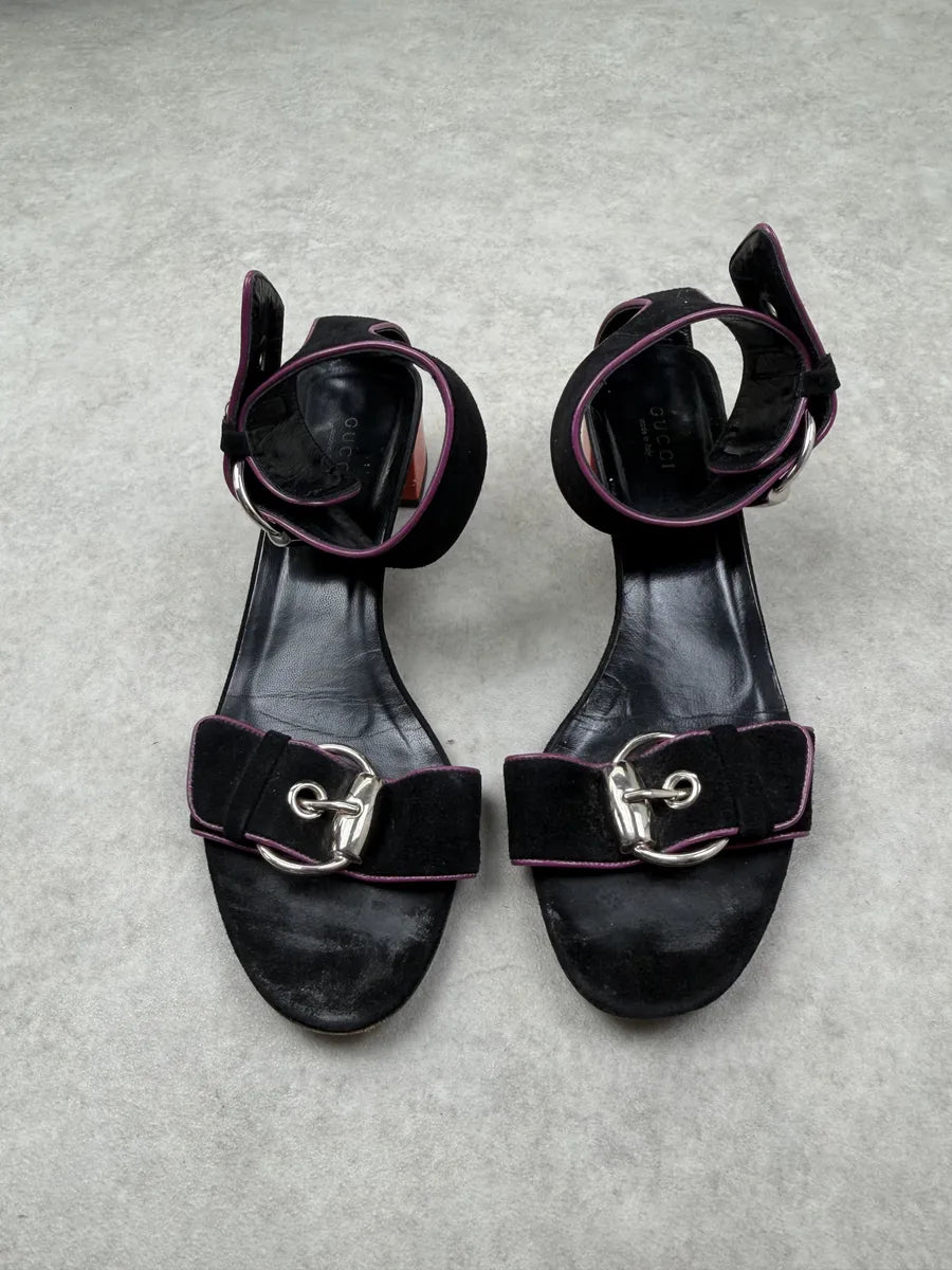 SS2007 Gucci Black Suede Buckle Sandals by Frida Giannini IPrMxXl 3
