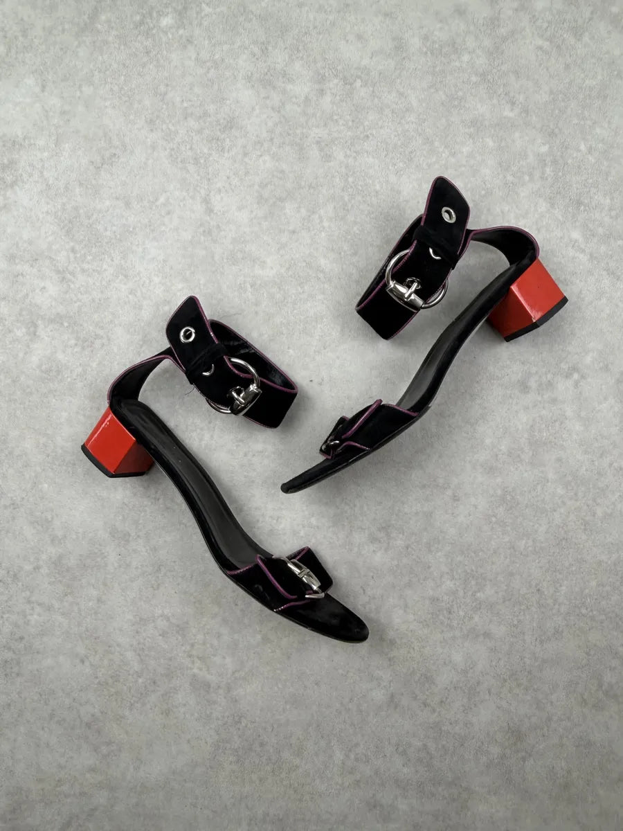 SS2007 Gucci Black Suede Buckle Sandals by Frida Giannini IPrMxXl 4