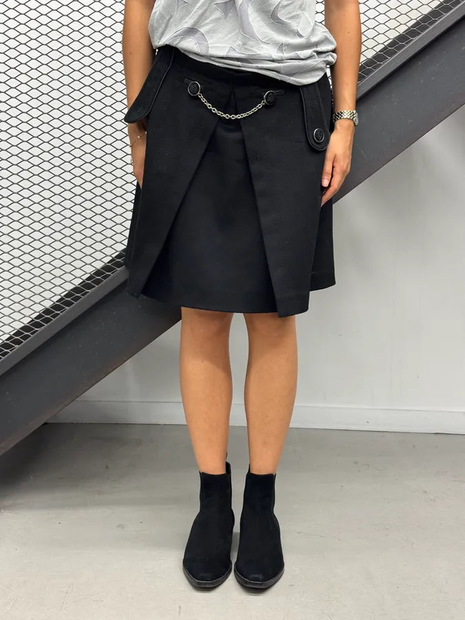 SS2007 Gucci Black Wool Chain Detail Skirt by Frida Giannini mMKFsLd 0