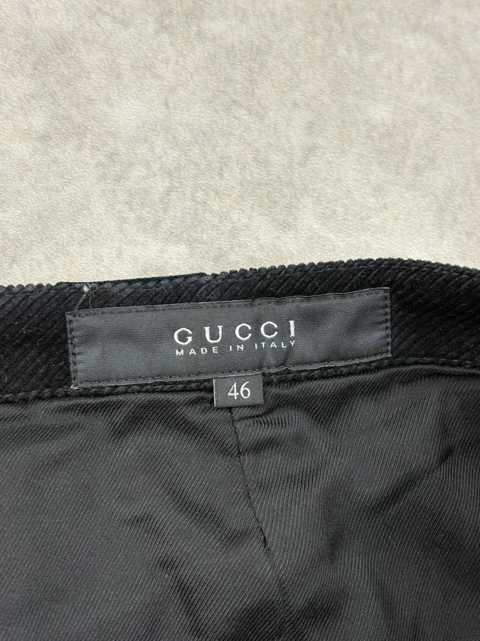 SS2007 Gucci Black Wool Contrast Stripe Skirt by Frida Giannini OLtpxNE 9
