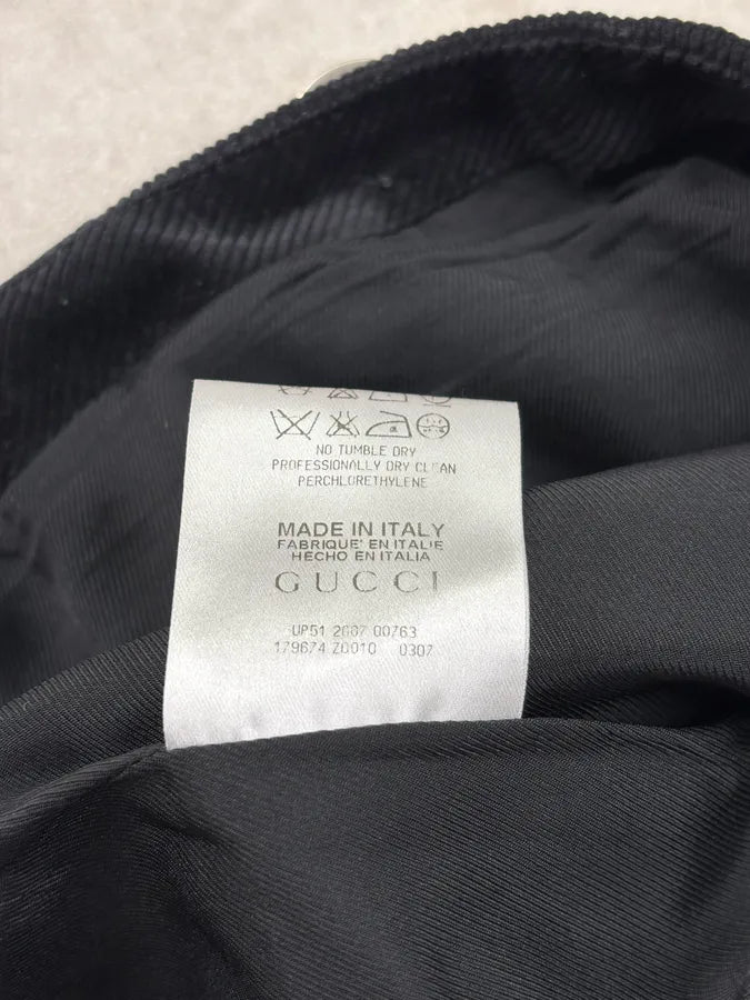 SS2007 Gucci Black Wool Contrast Stripe Skirt by Frida Giannini OLtpxNE 11
