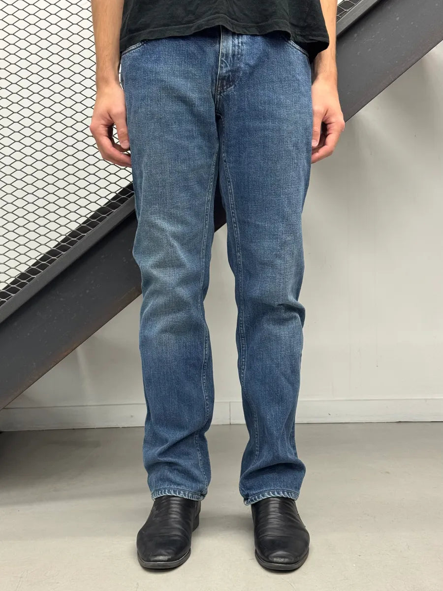SS2007 Gucci Straight Logo Patch Blue Denim Jeans IHmxztk 2