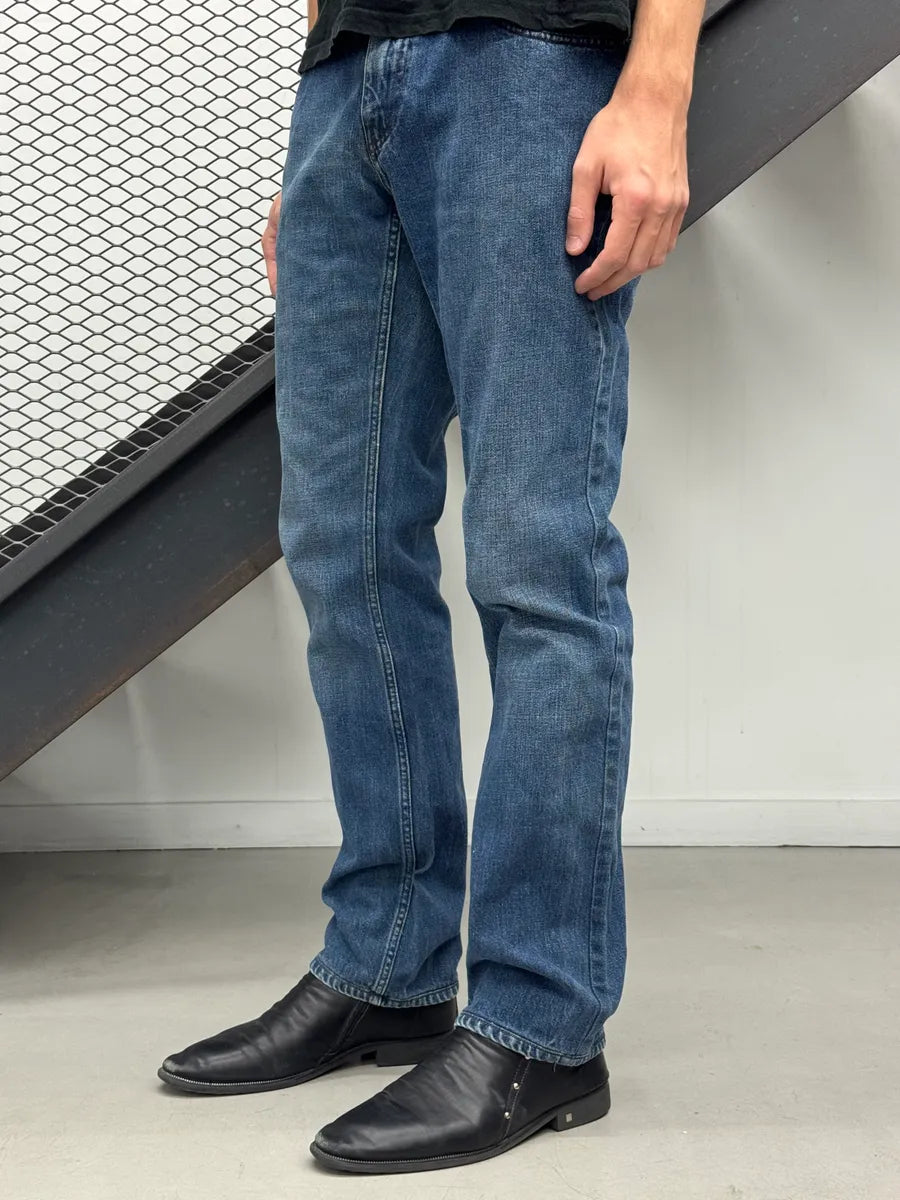 SS2007 Gucci Straight Logo Patch Blue Denim Jeans IHmxztk 3