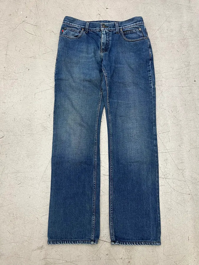 SS2007 Gucci Straight Logo Patch Blue Denim Jeans IHmxztk 5