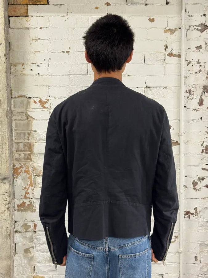SS2007 Maison Margiela 5-Zip Biker Black Cotton Jacket VNaeqMt 3