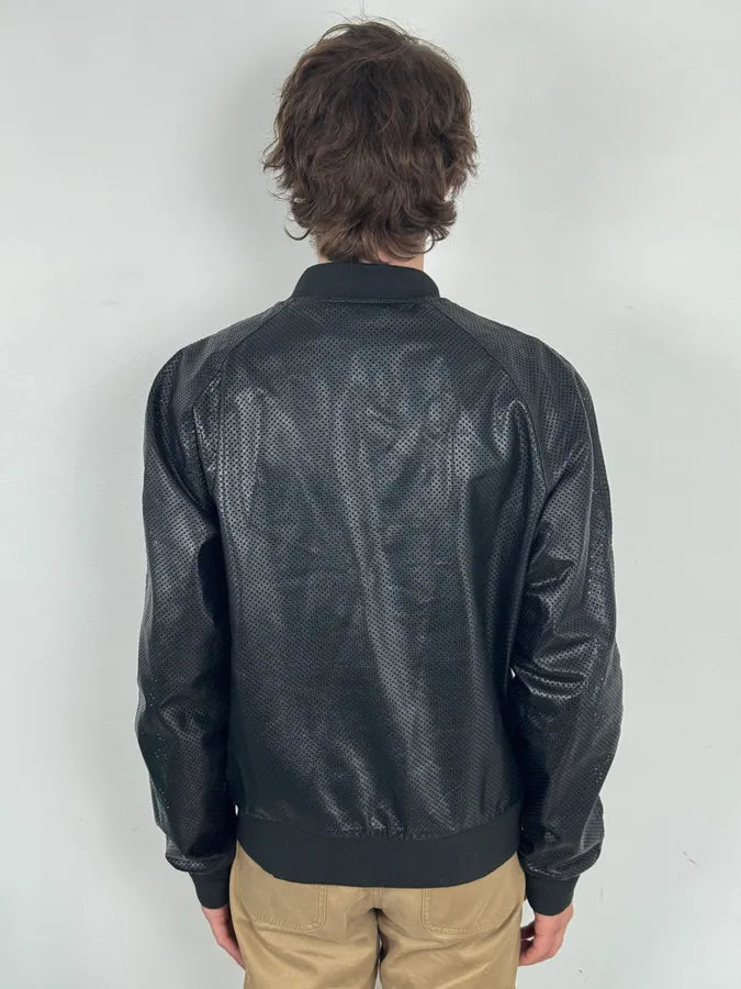 SS2007 Maison Martin Margiela Black Perforated Leather Jacket tJmgjvG 2