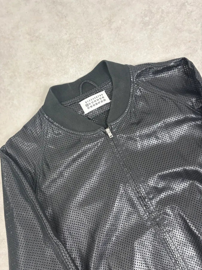 SS2007 Maison Martin Margiela Black Perforated Leather Jacket tJmgjvG 4