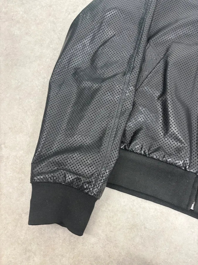SS2007 Maison Martin Margiela Black Perforated Leather Jacket tJmgjvG 8