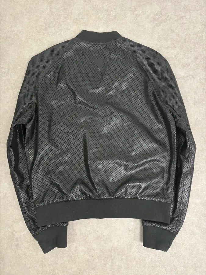 SS2007 Maison Martin Margiela Black Perforated Leather Jacket tJmgjvG 5
