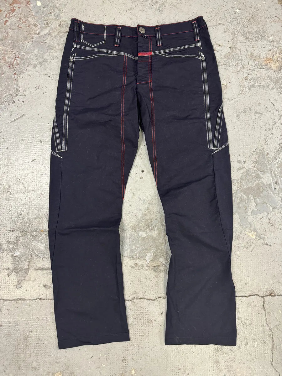 SS2007 Marithé + François Girbaud Navy Detailed Cozy Pants GMTZNde 0