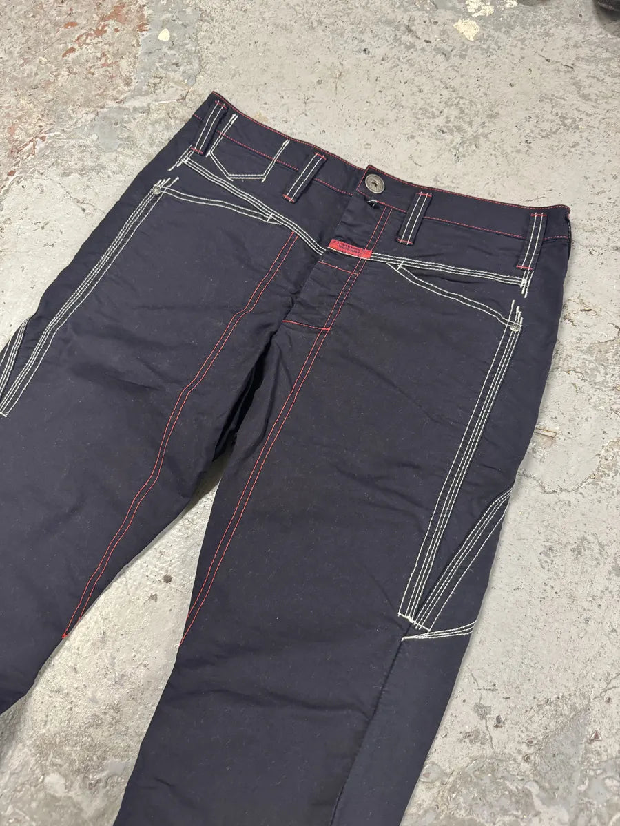 SS2007 Marithé + François Girbaud Navy Detailed Cozy Pants GMTZNde 6