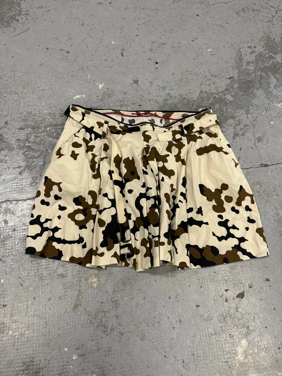SS2007 Prada Beige Camo Belted Skirt eTmekPw 0