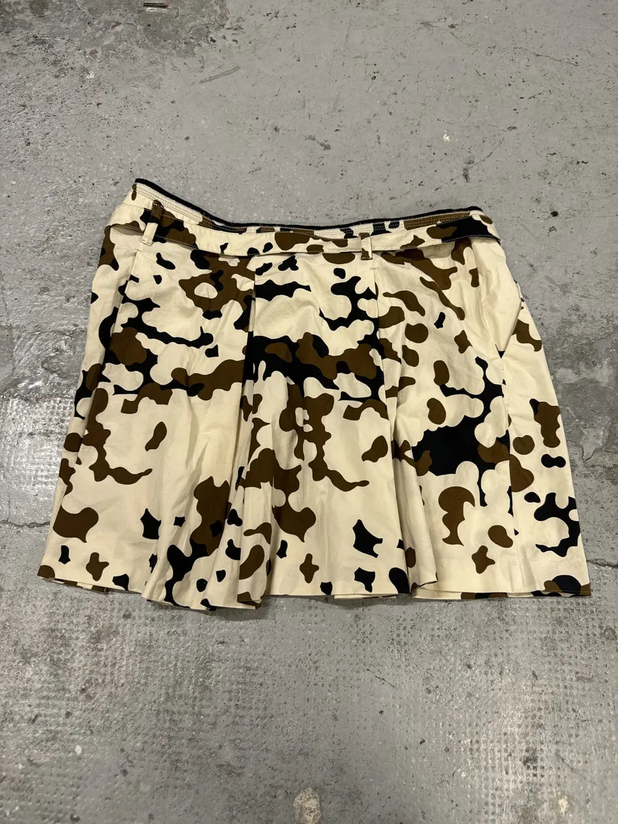 SS2007 Prada Beige Camo Belted Skirt eTmekPw 1