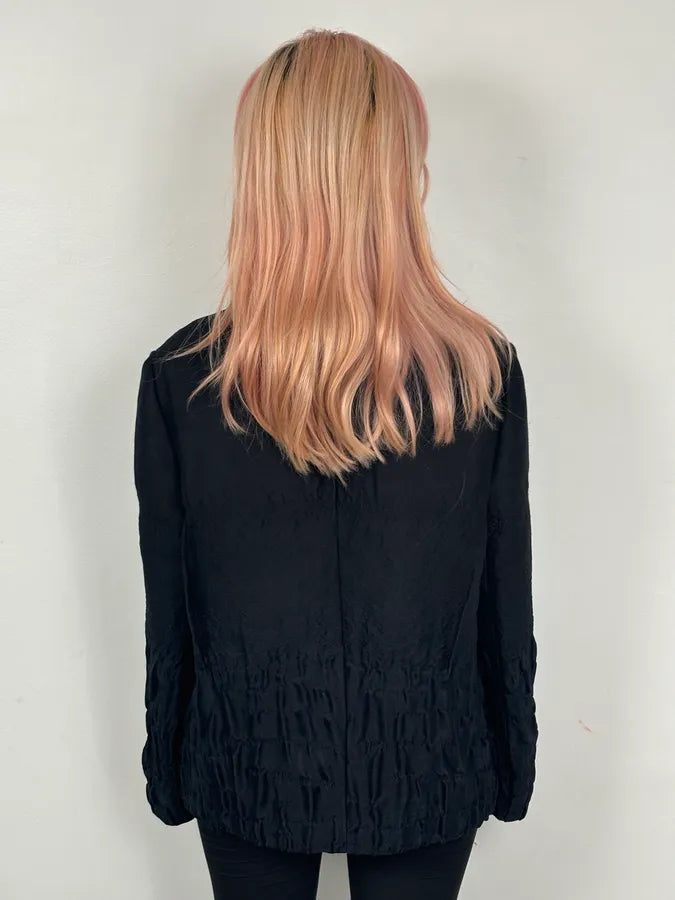 FW2007 Prada Black Plissed Blazer Jacket hmvLNzi 3